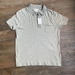 Men's Billy Reid Standard Fit Jersey Polo, Size X-Large - Grey
